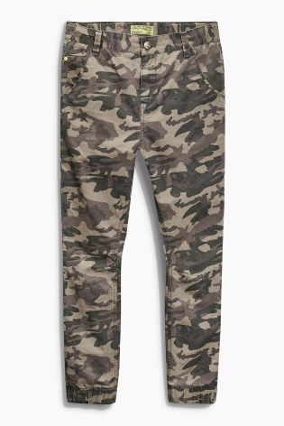 Khaki Camo Skinny Drop Crotch Trousers (3-16yrs)
